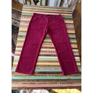 Talbots Heritage Woman Petites 18 WP Magenta Corduroy Pants Straight Leg Classic